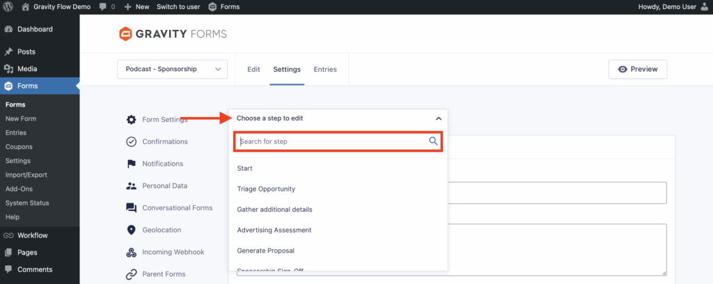 Flow 3.0 step navigator