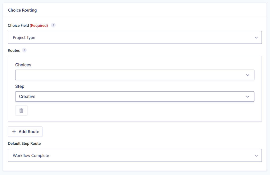Choice Routing Setup